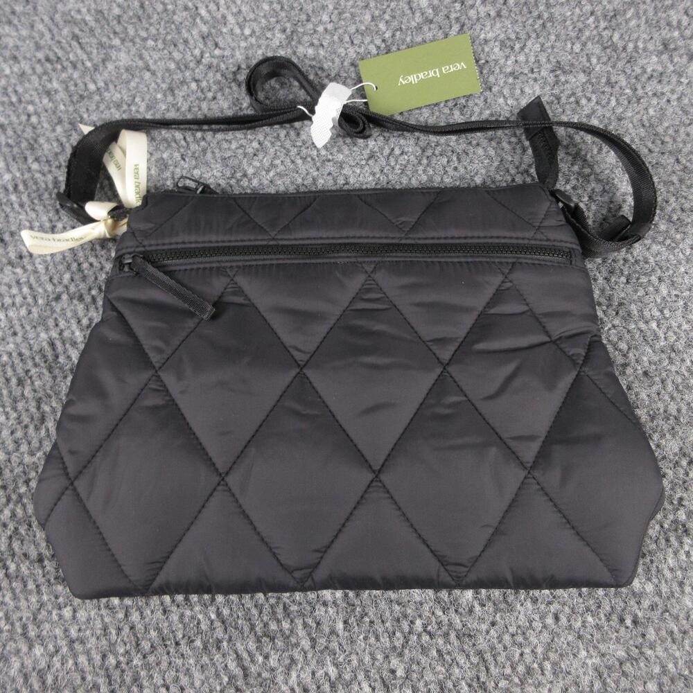 Vera Bradley Crossbody Bag Womens Small Black Quilted Original Zip Hipster NWT